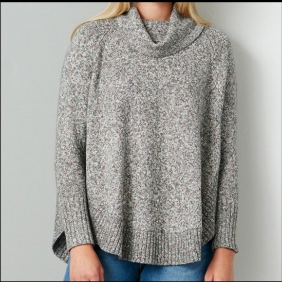 Leo & Nicole Sweaters - Leo & Nicole Stitch Fix Zaryn Brown Oversized Poncho Pullover Sweater szM